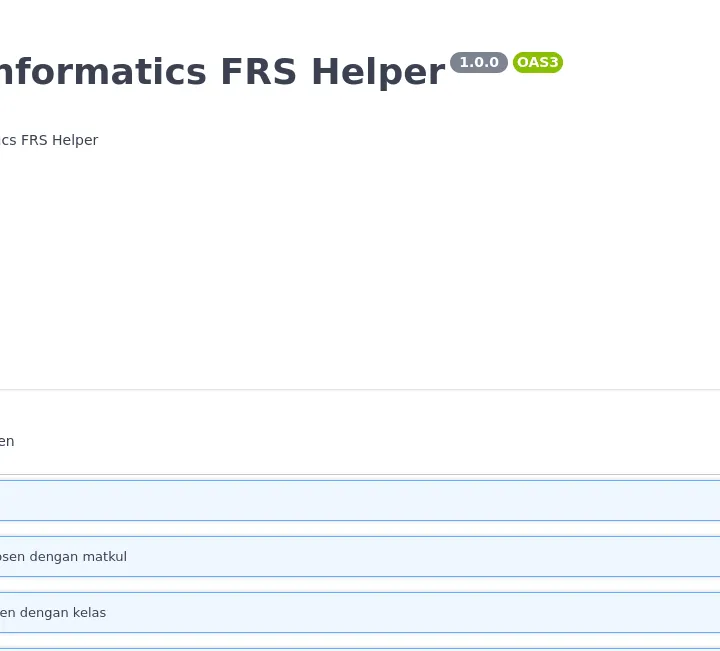 Informatics FRS Helper Public API